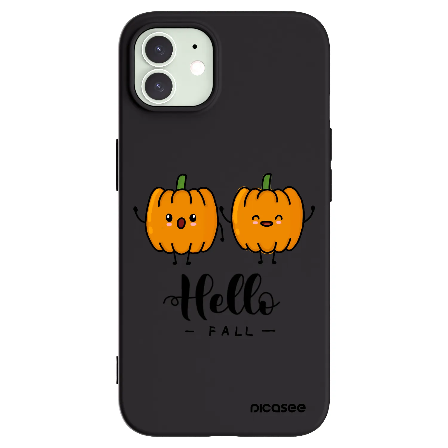 Picasee Μαύρη θήκη σιλικόνης για Apple iPhone 12 - Hallo Fall