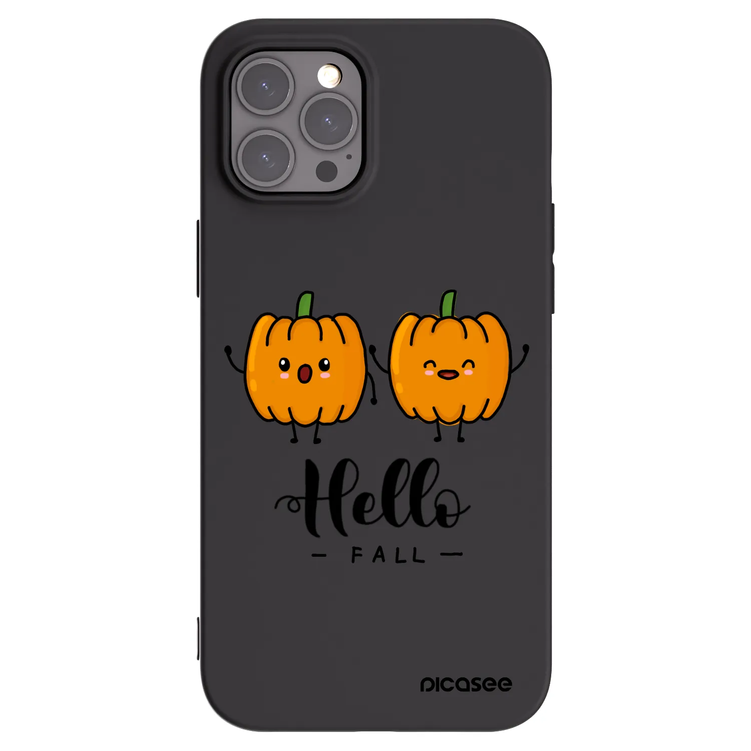 Picasee Μαύρη θήκη σιλικόνης για Apple iPhone 12 Pro Max - Hallo Fall