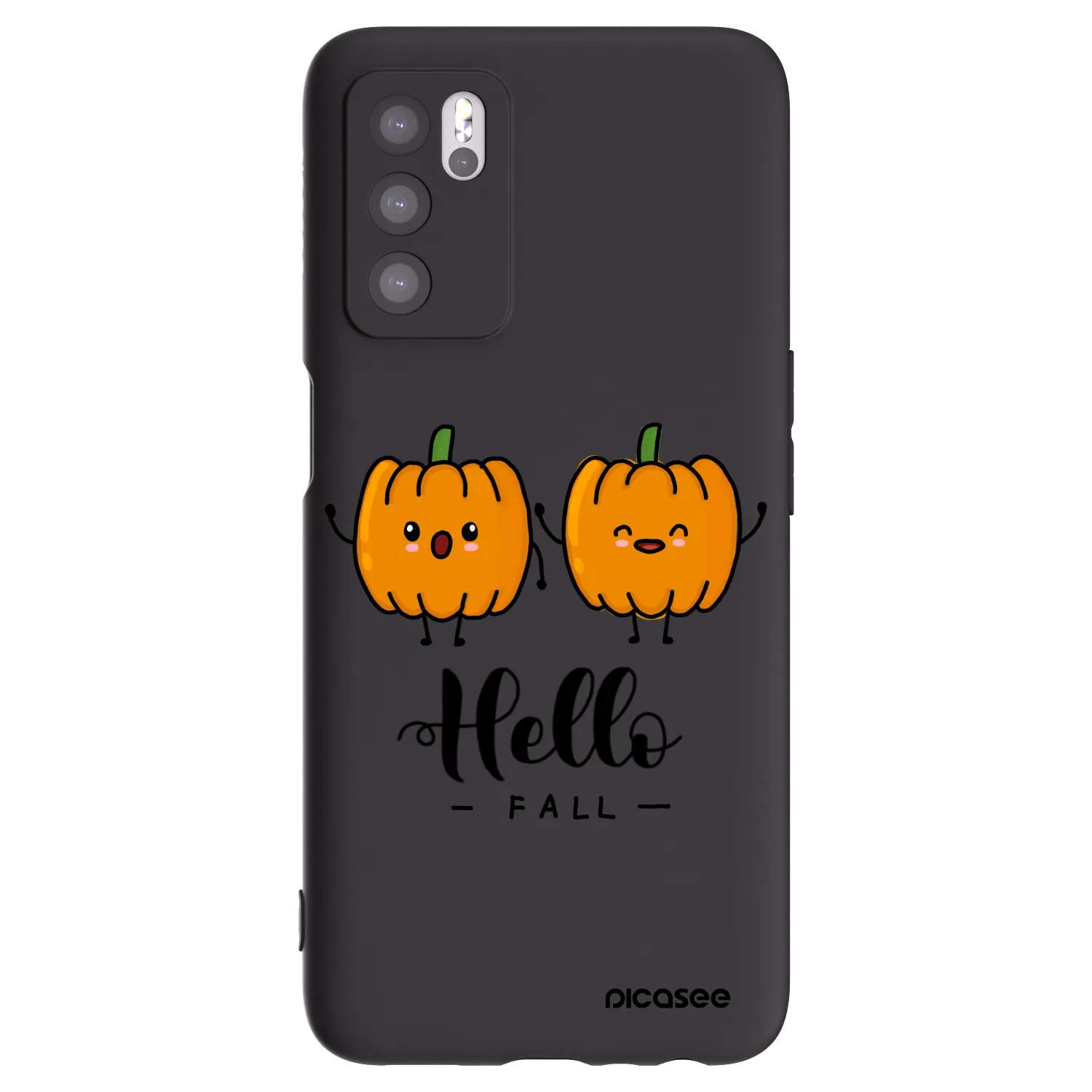 Picasee Μαύρη θήκη σιλικόνης για OPPO A16s - Hallo Fall