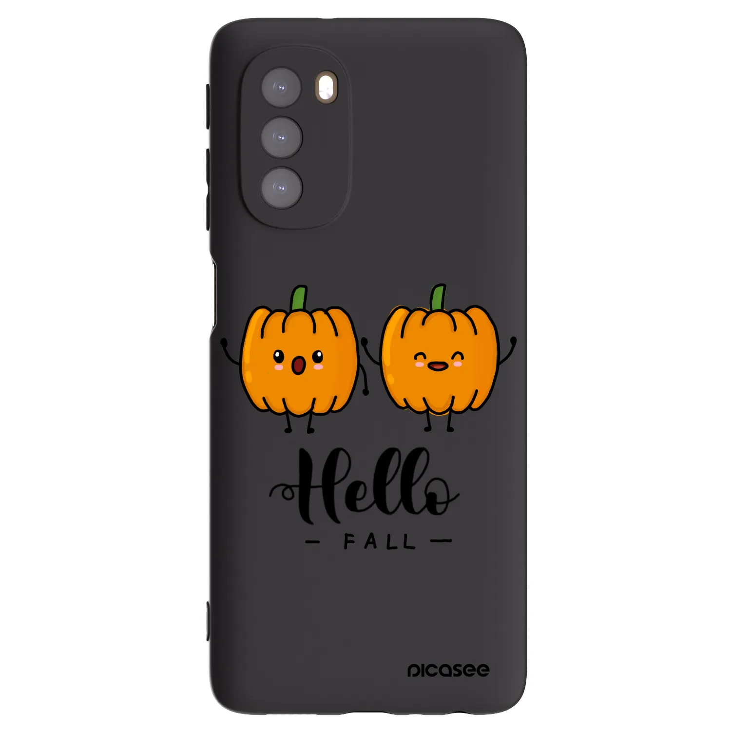 Picasee Μαύρη θήκη σιλικόνης για Motorola Moto G51 - Hallo Fall