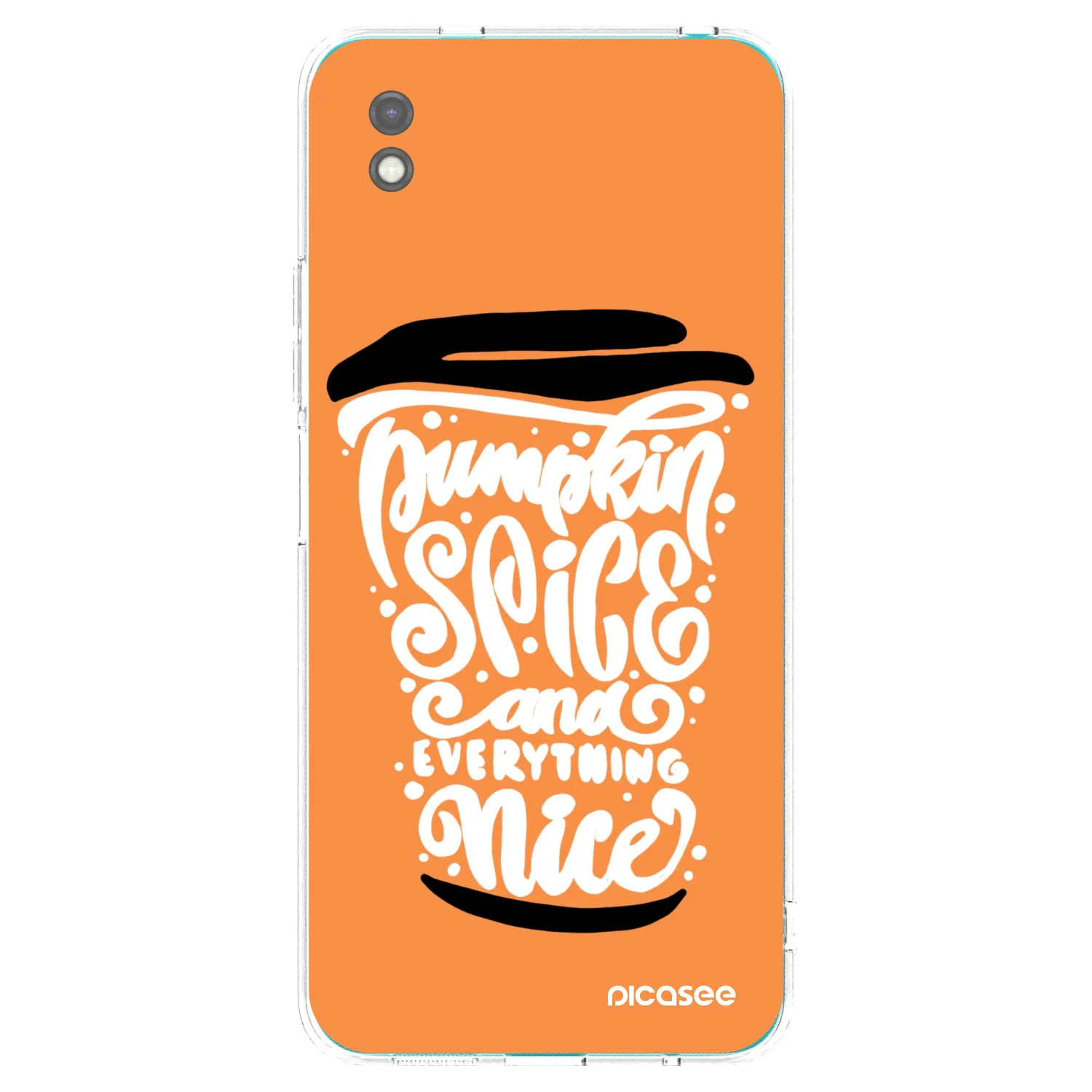 Picasee Μαύρη θήκη σιλικόνης για Xiaomi Redmi 9A - Pumpkin coffee