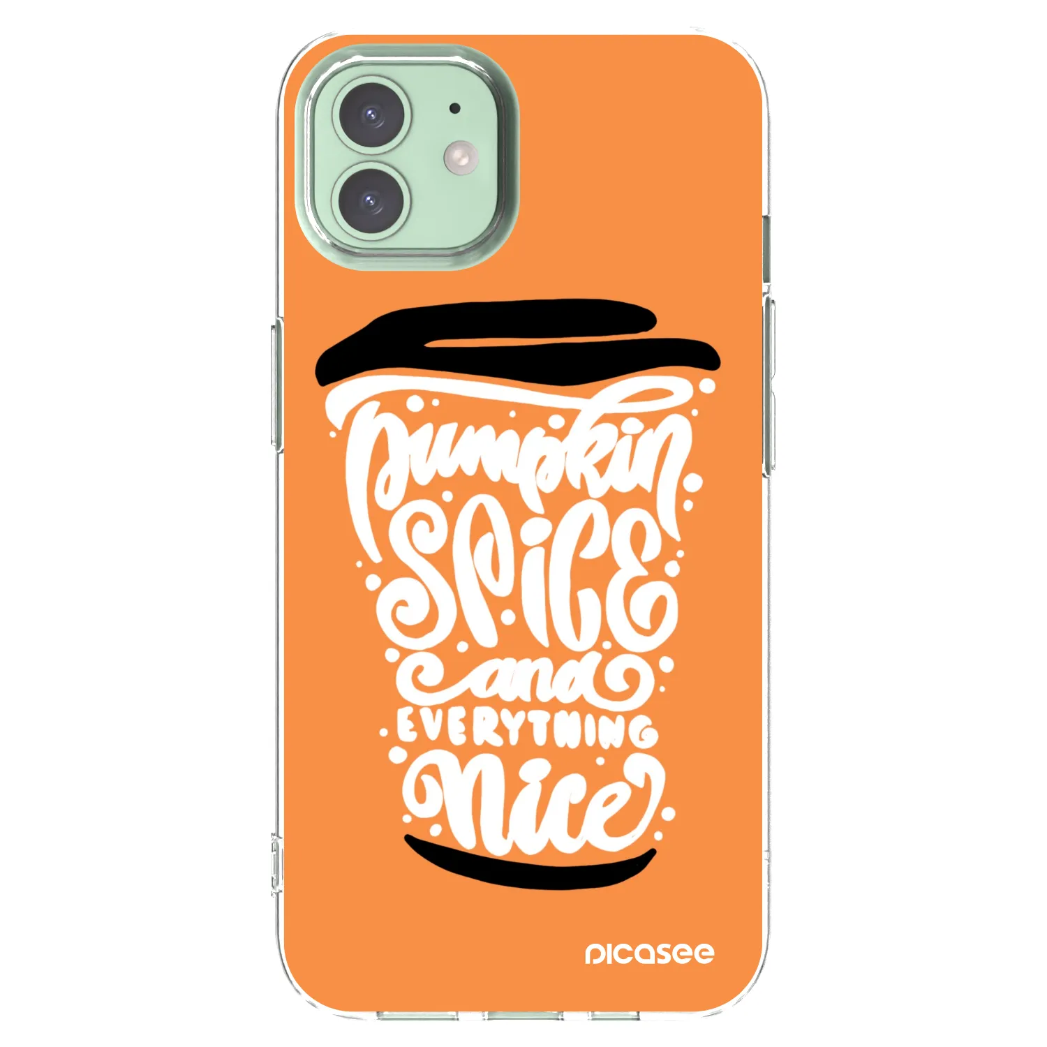 Picasee διαφανής θήκη σιλικόνης Apple iPhone 12 - Pumpkin coffee