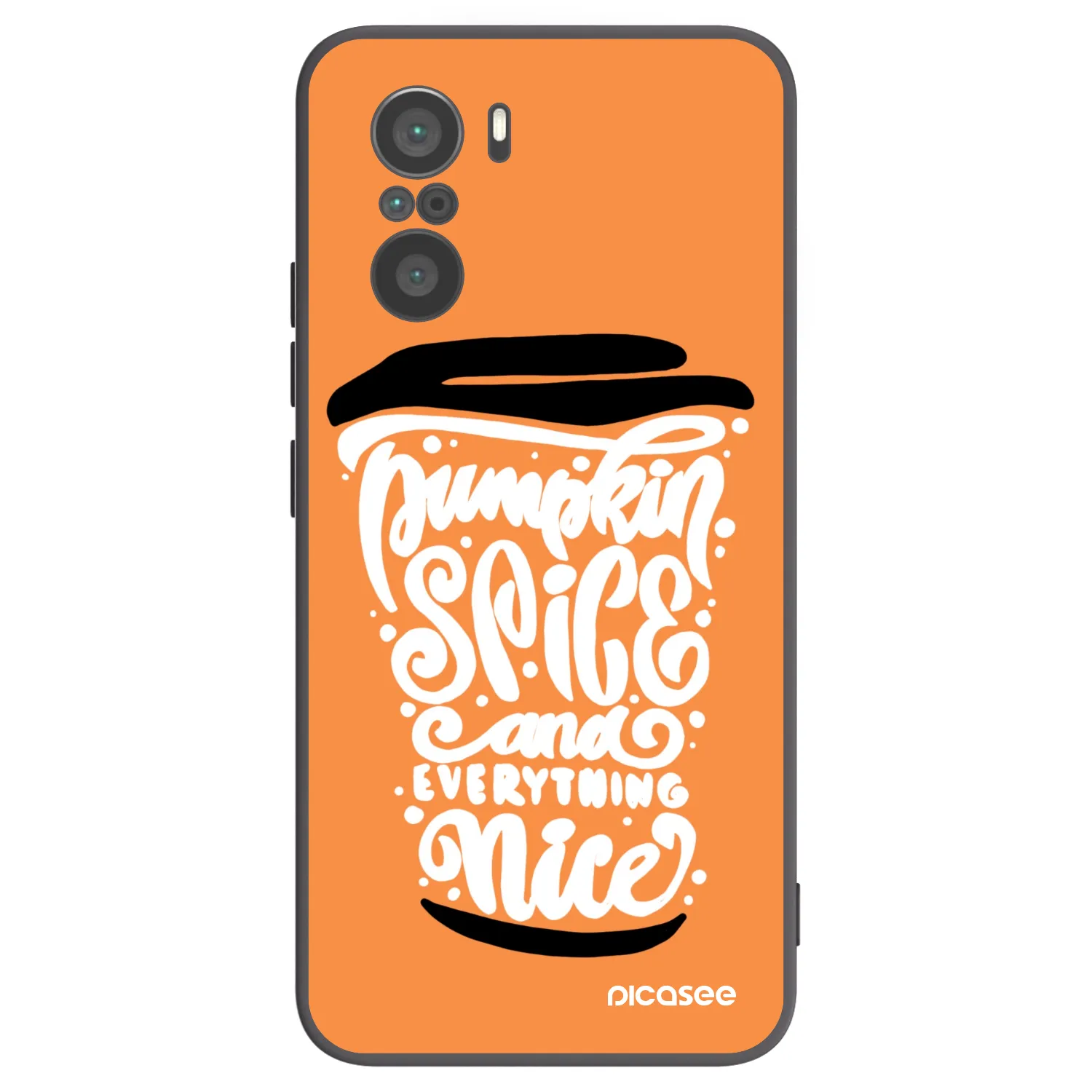Picasee Μαύρη θήκη σιλικόνης για Xiaomi Poco F3 - Pumpkin coffee