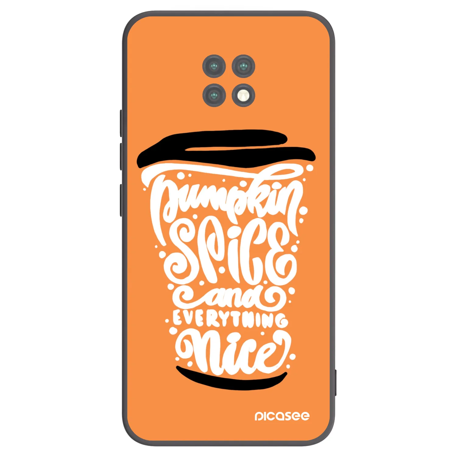 Picasee Μαύρη θήκη σιλικόνης για Xiaomi Redmi Note 9T - Pumpkin coffee