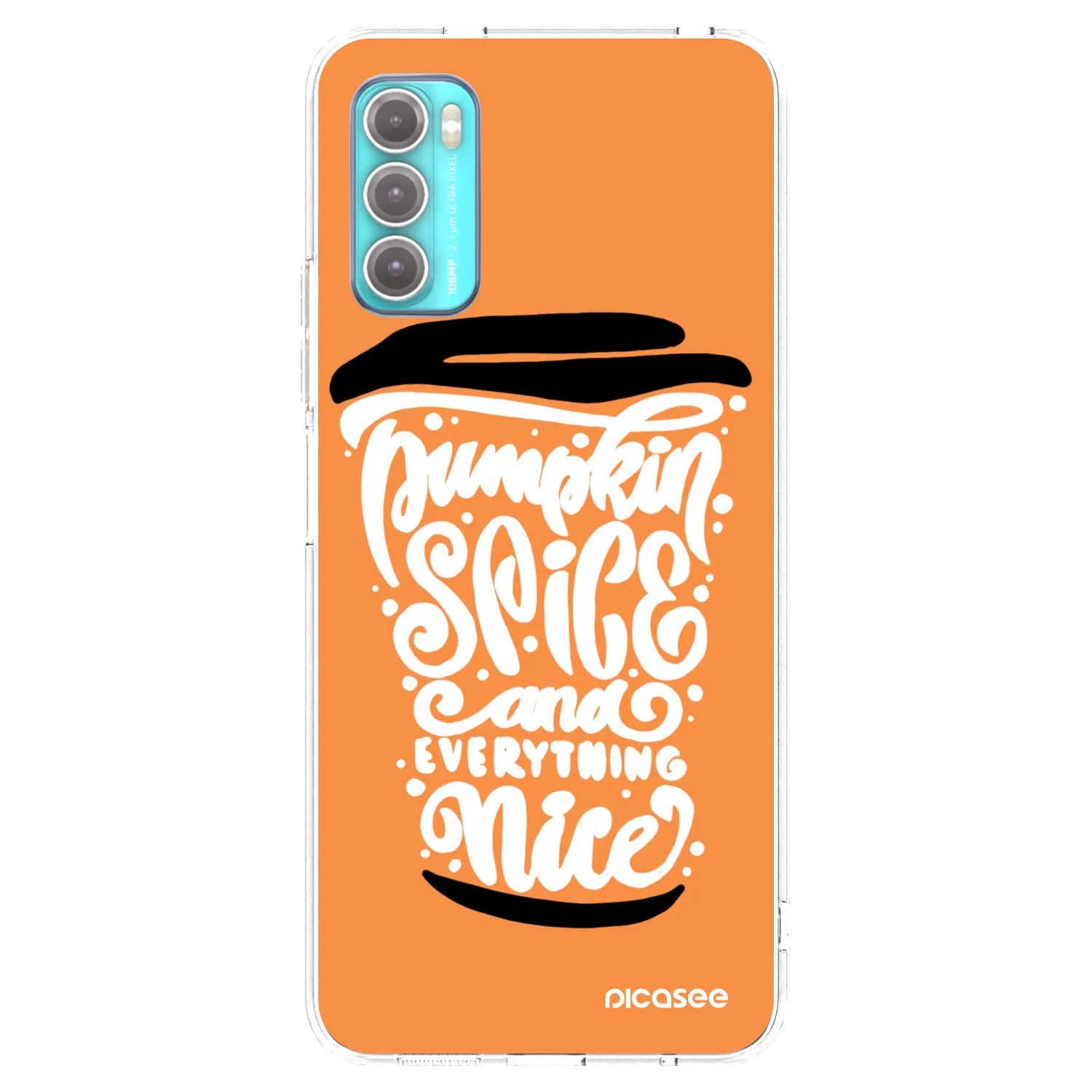 Picasee διαφανής θήκη σιλικόνης Motorola Moto G60 - Pumpkin coffee