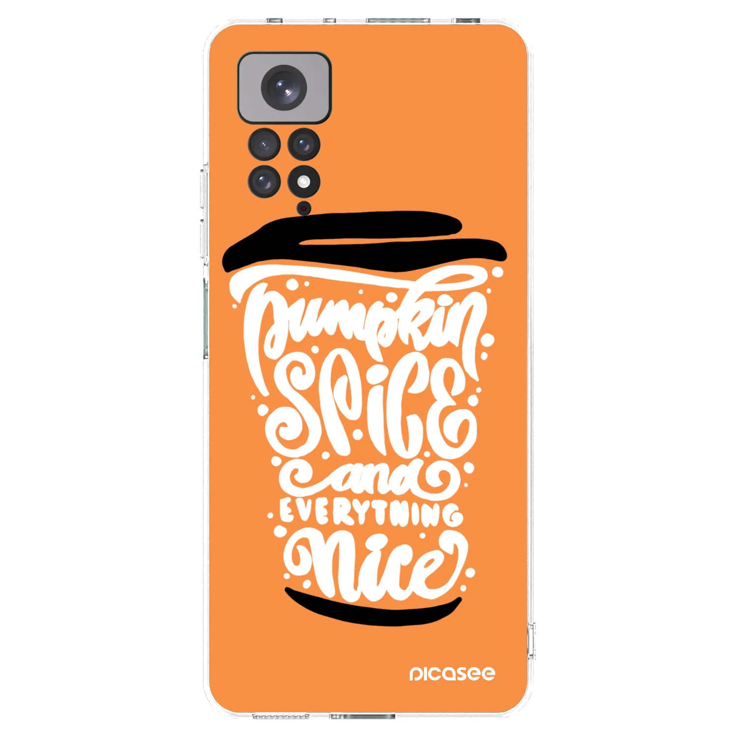 Picasee διαφανής θήκη σιλικόνης Xiaomi Redmi Note 11 - Pumpkin coffee