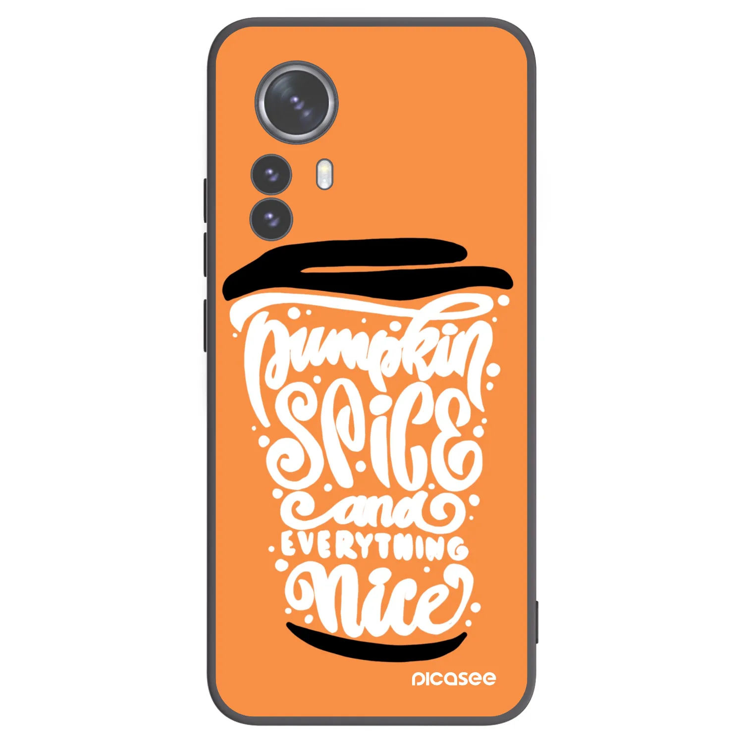 Picasee Μαύρη θήκη σιλικόνης για Xiaomi 12 Pro - Pumpkin coffee
