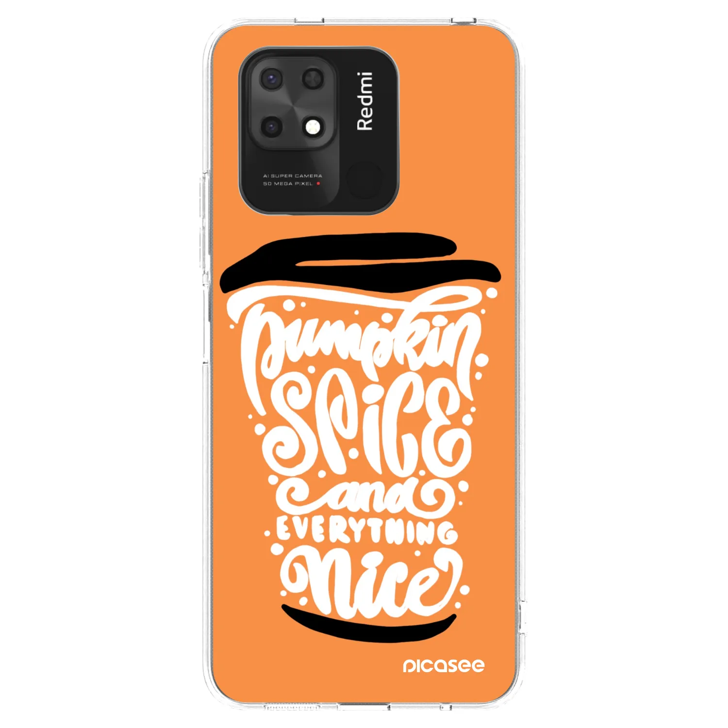 Picasee διαφανής θήκη σιλικόνης Xiaomi Redmi 10C - Pumpkin coffee