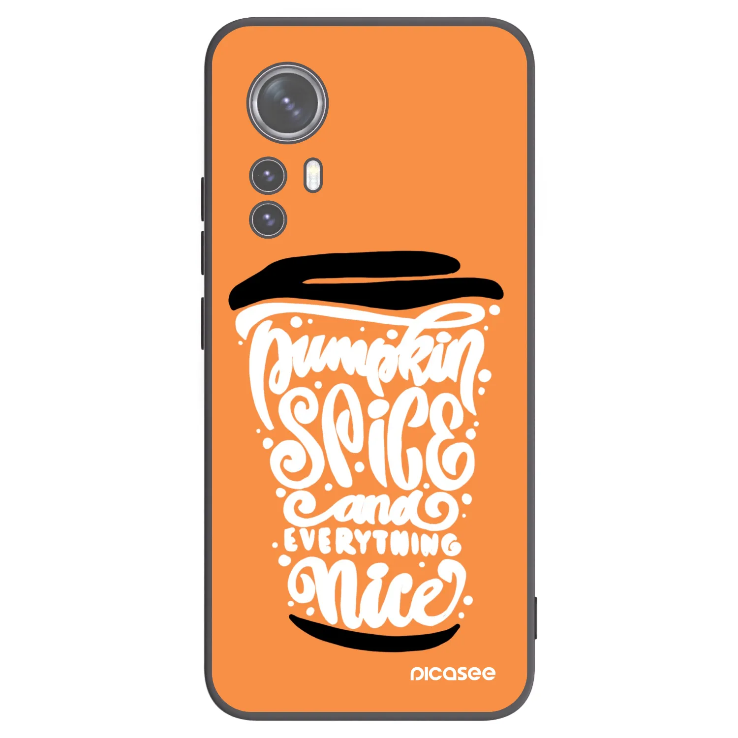 Picasee Μαύρη θήκη σιλικόνης για Xiaomi 12X - Pumpkin coffee