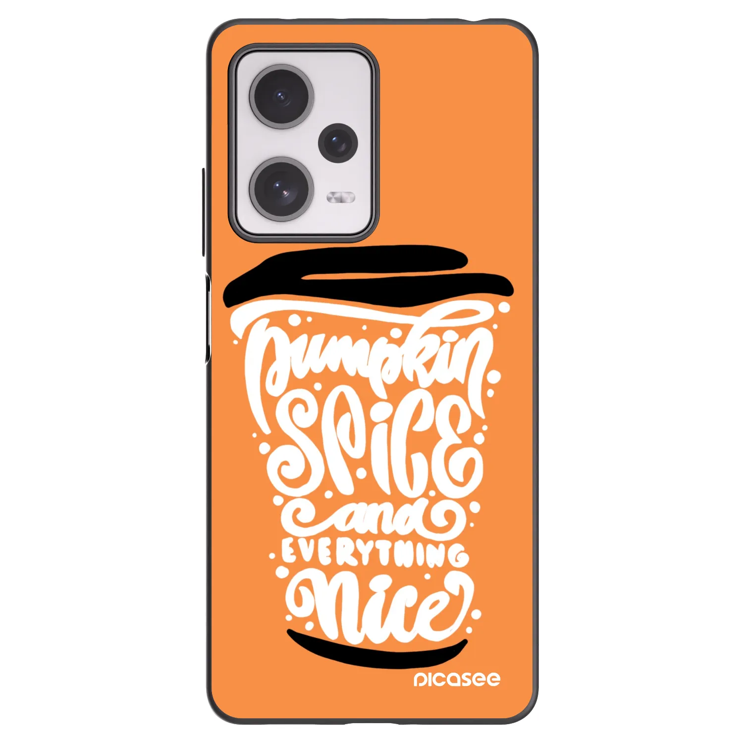 Picasee Μαύρη θήκη σιλικόνης για Xiaomi Redmi Note 12 Pro+ 5G - Pumpkin coffee