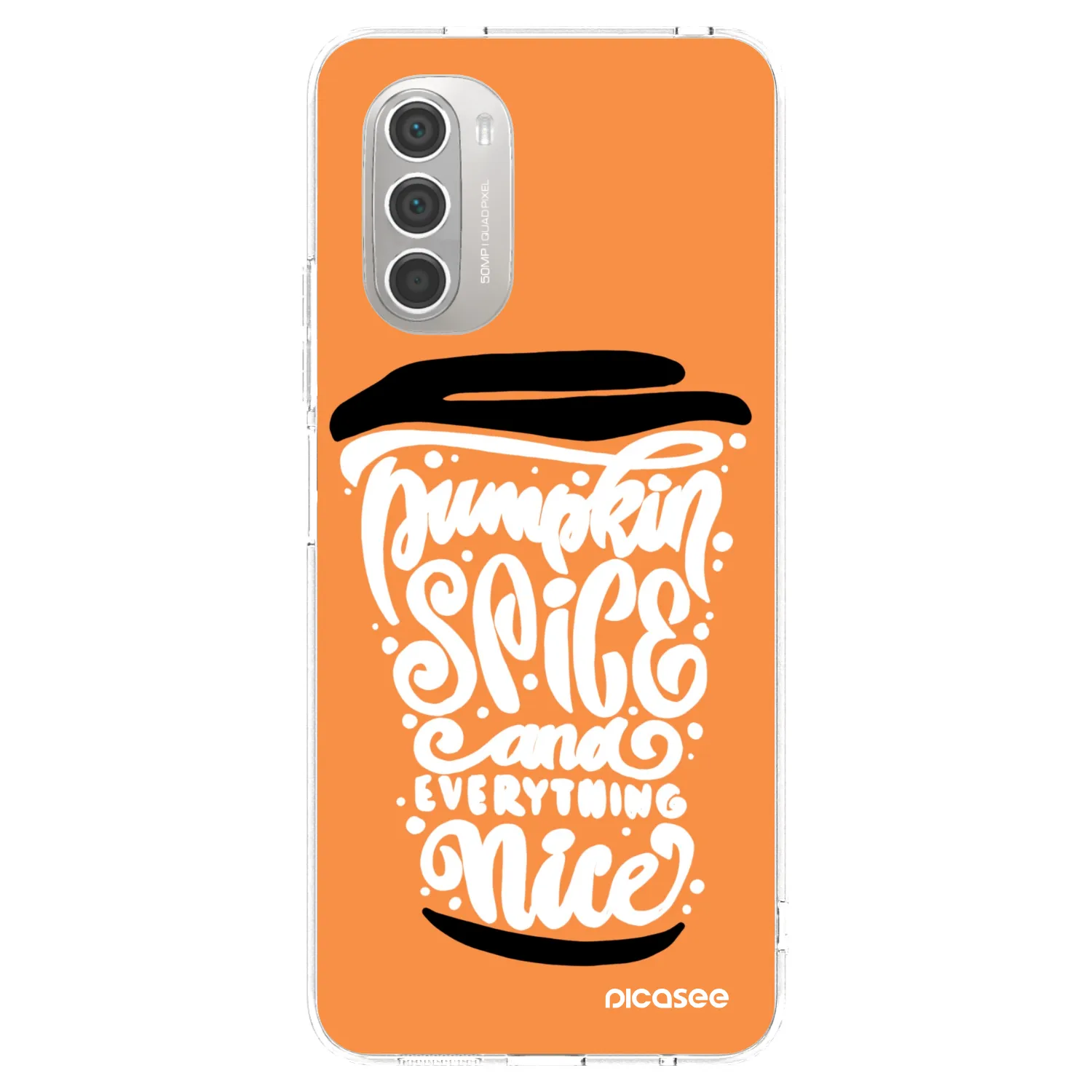 Picasee διαφανής θήκη σιλικόνης Motorola Moto G51 - Pumpkin coffee