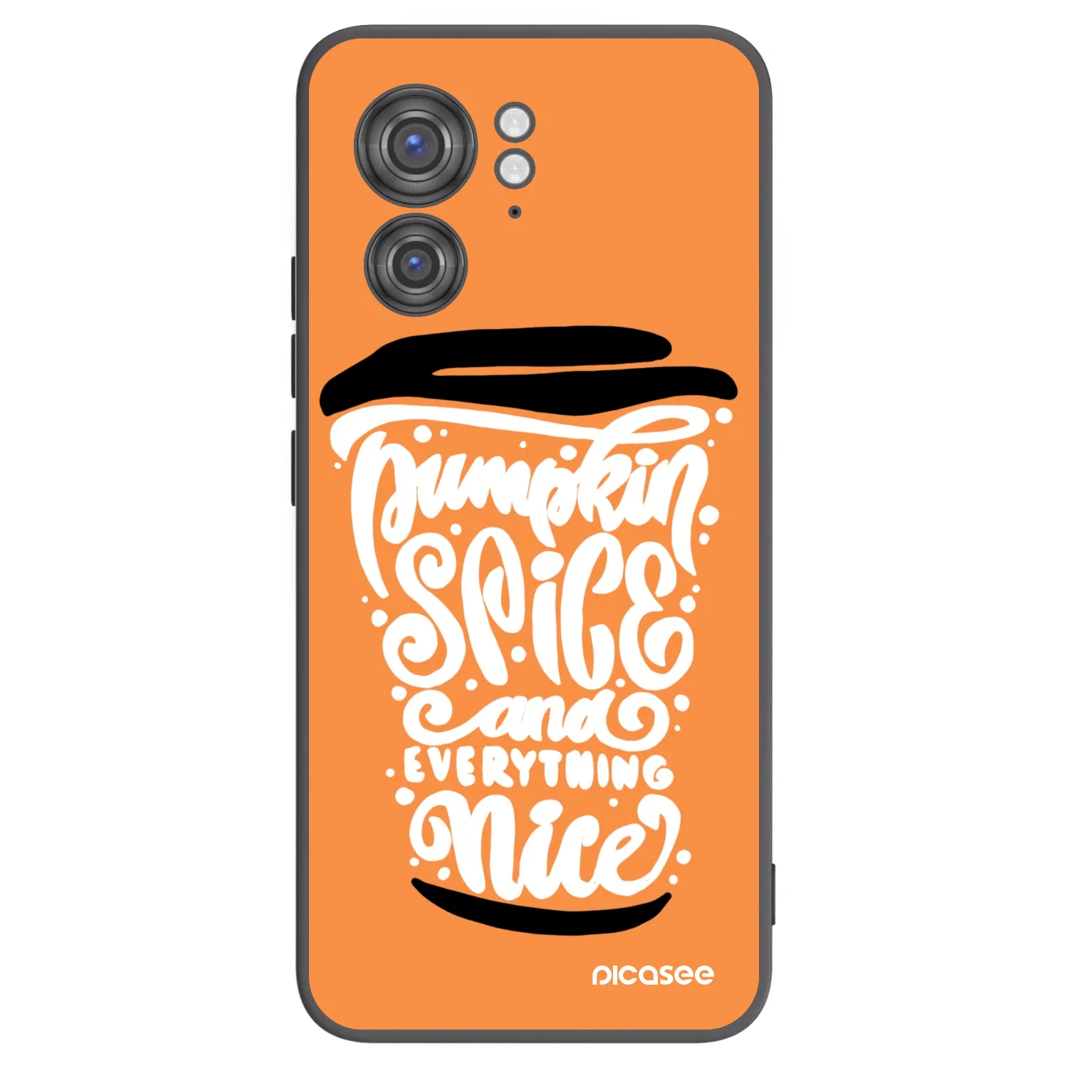 Picasee Μαύρη θήκη σιλικόνης για Motorola Edge 40 - Pumpkin coffee