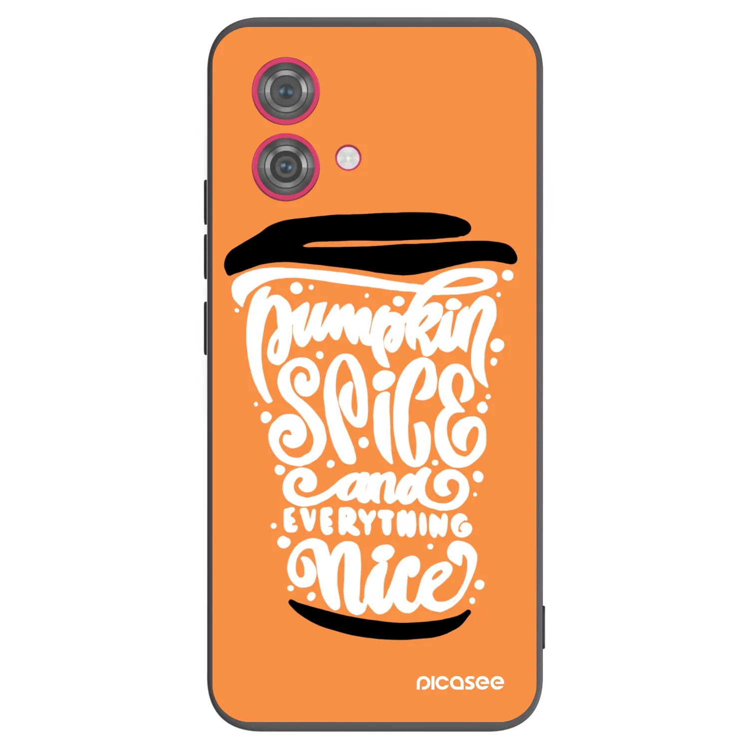 Picasee Μαύρη θήκη σιλικόνης για Motorola Moto G84 5G - Pumpkin coffee