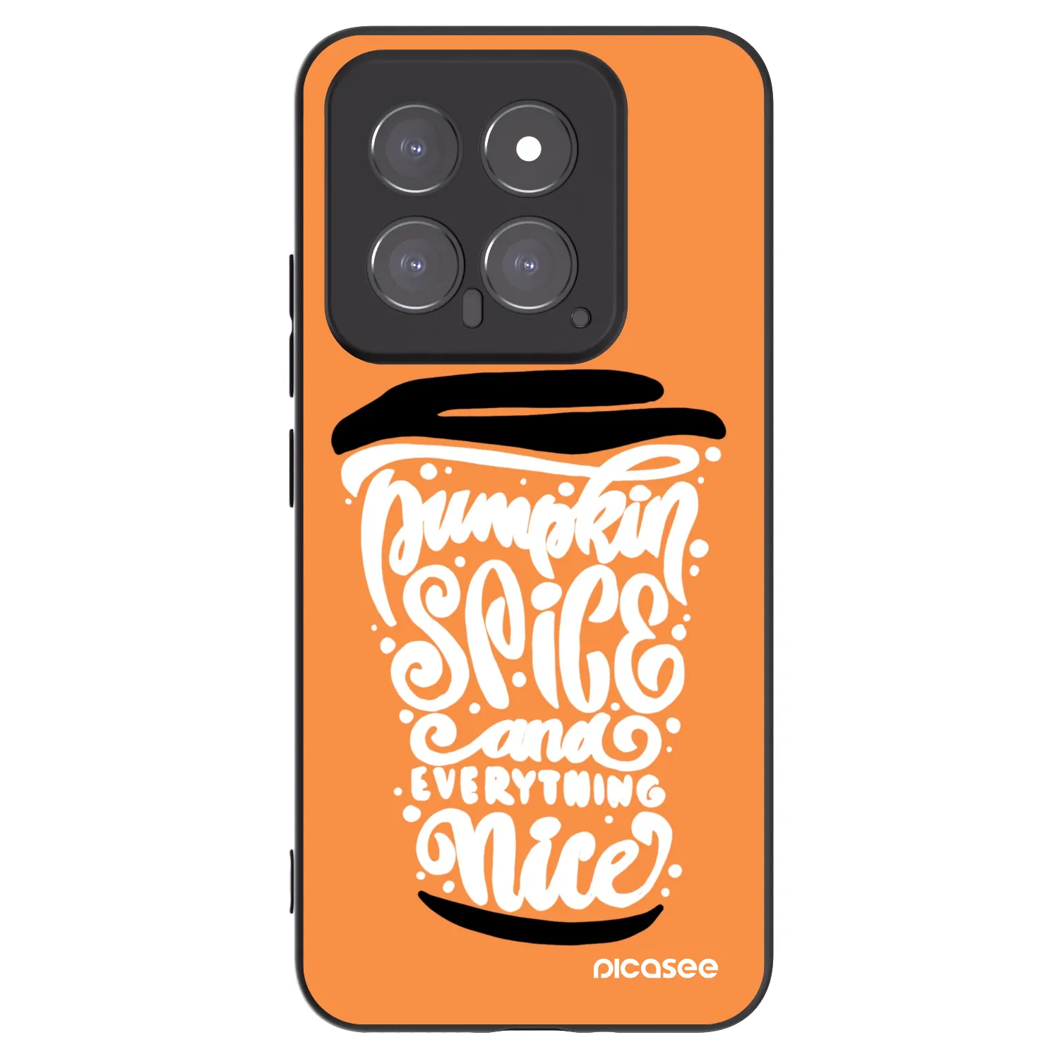 Picasee Μαύρη θήκη σιλικόνης για Xiaomi 14 - Pumpkin coffee