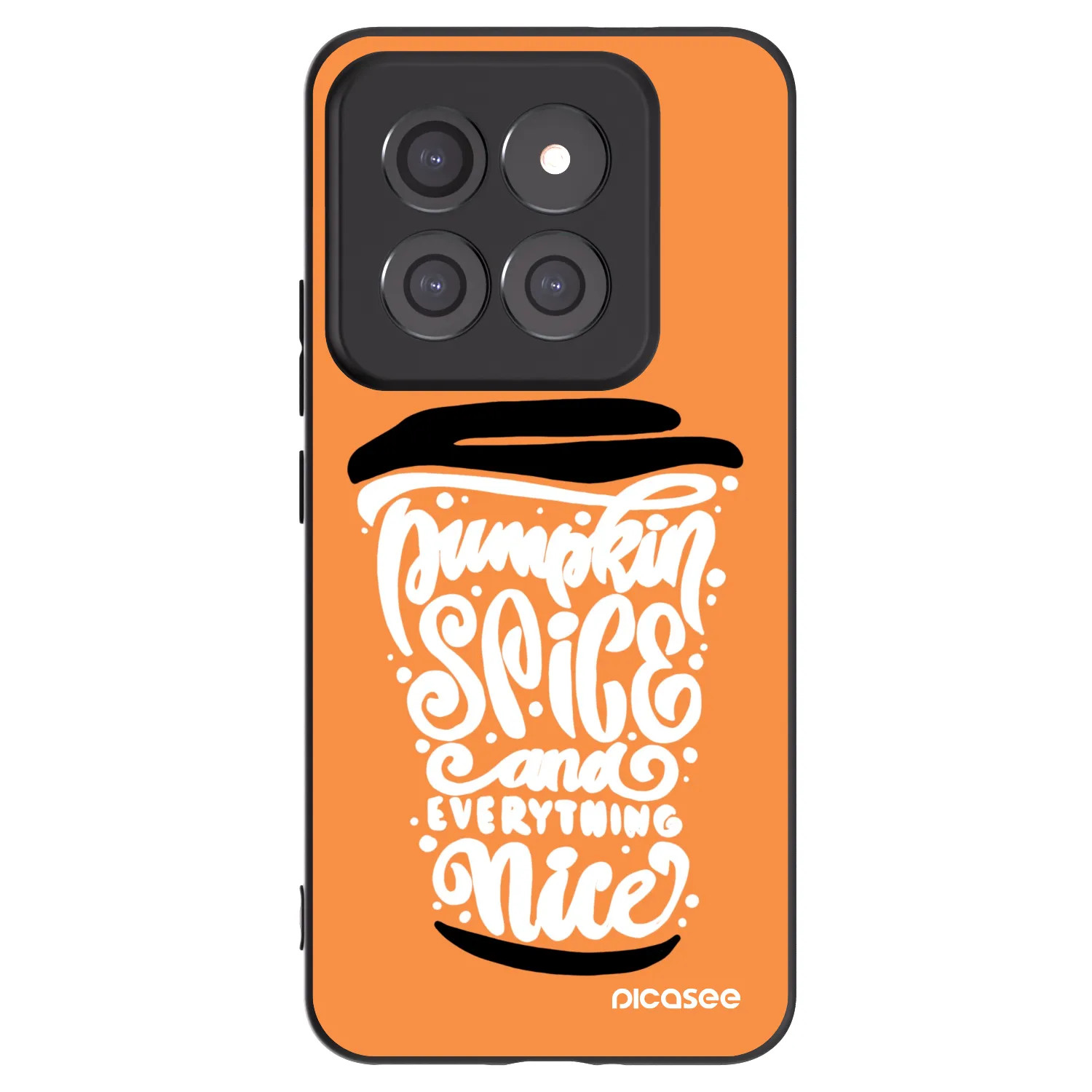 Picasee Μαύρη θήκη σιλικόνης για Xiaomi 14 Pro - Pumpkin coffee