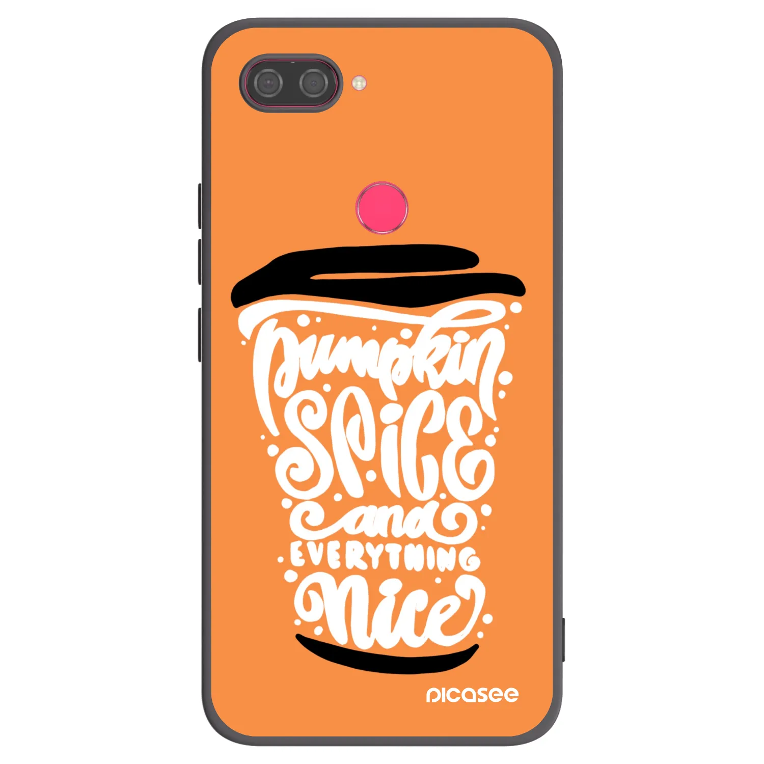 Picasee Μαύρη θήκη σιλικόνης για Xiaomi Mi 8 Lite - Pumpkin coffee