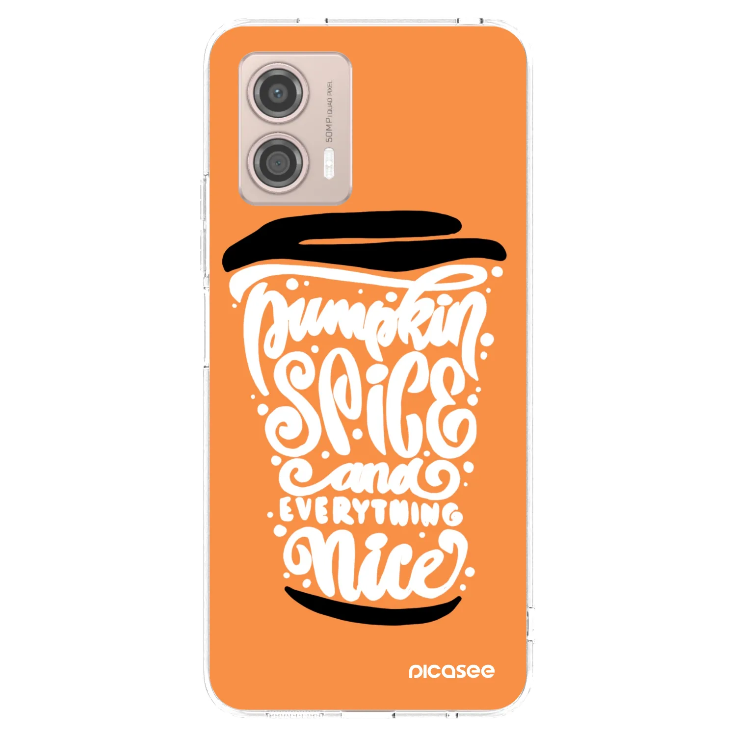 Picasee διαφανής θήκη σιλικόνης Motorola Moto G53 5G - Pumpkin coffee