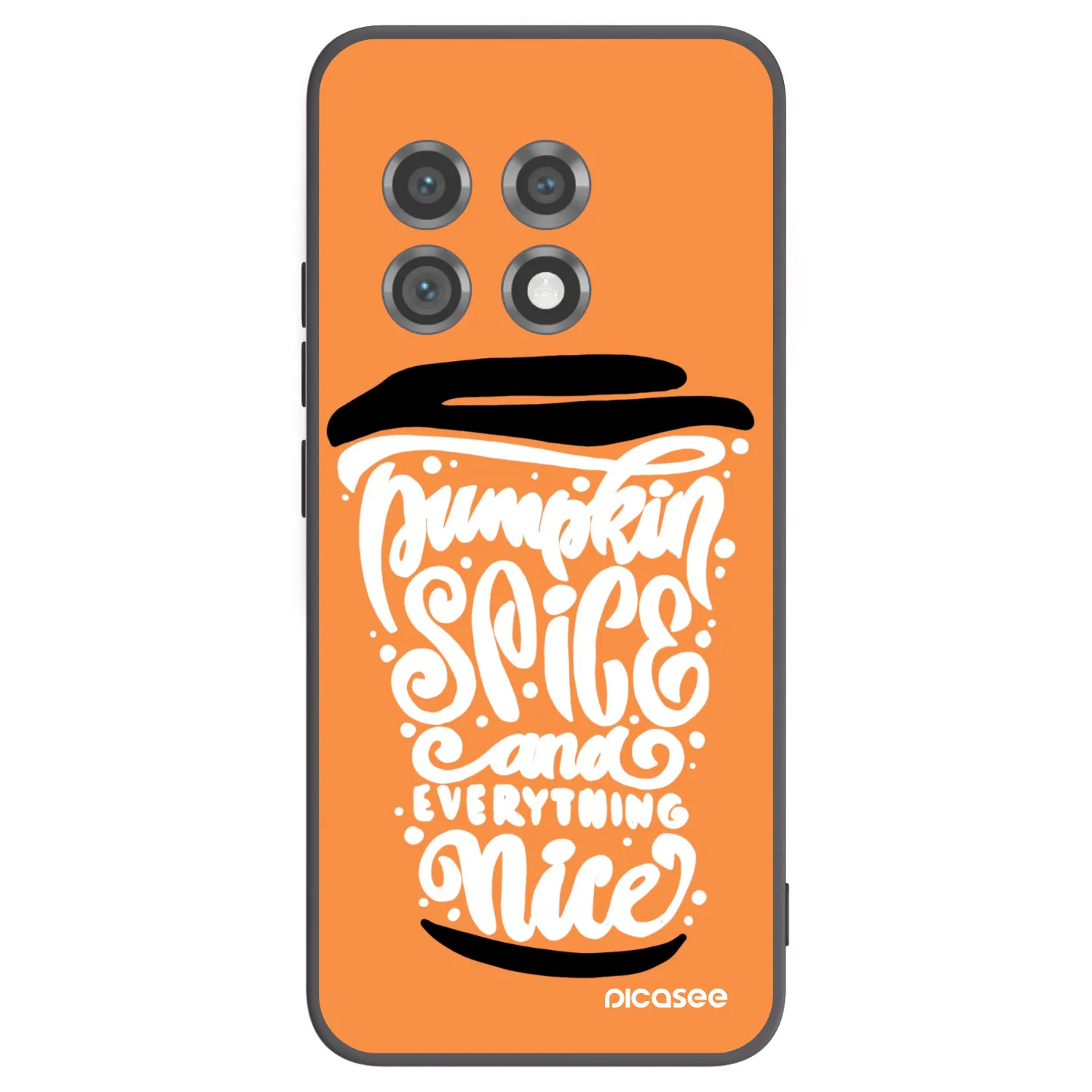 Picasee Μαύρη θήκη σιλικόνης για OnePlus 11 5G - Pumpkin coffee