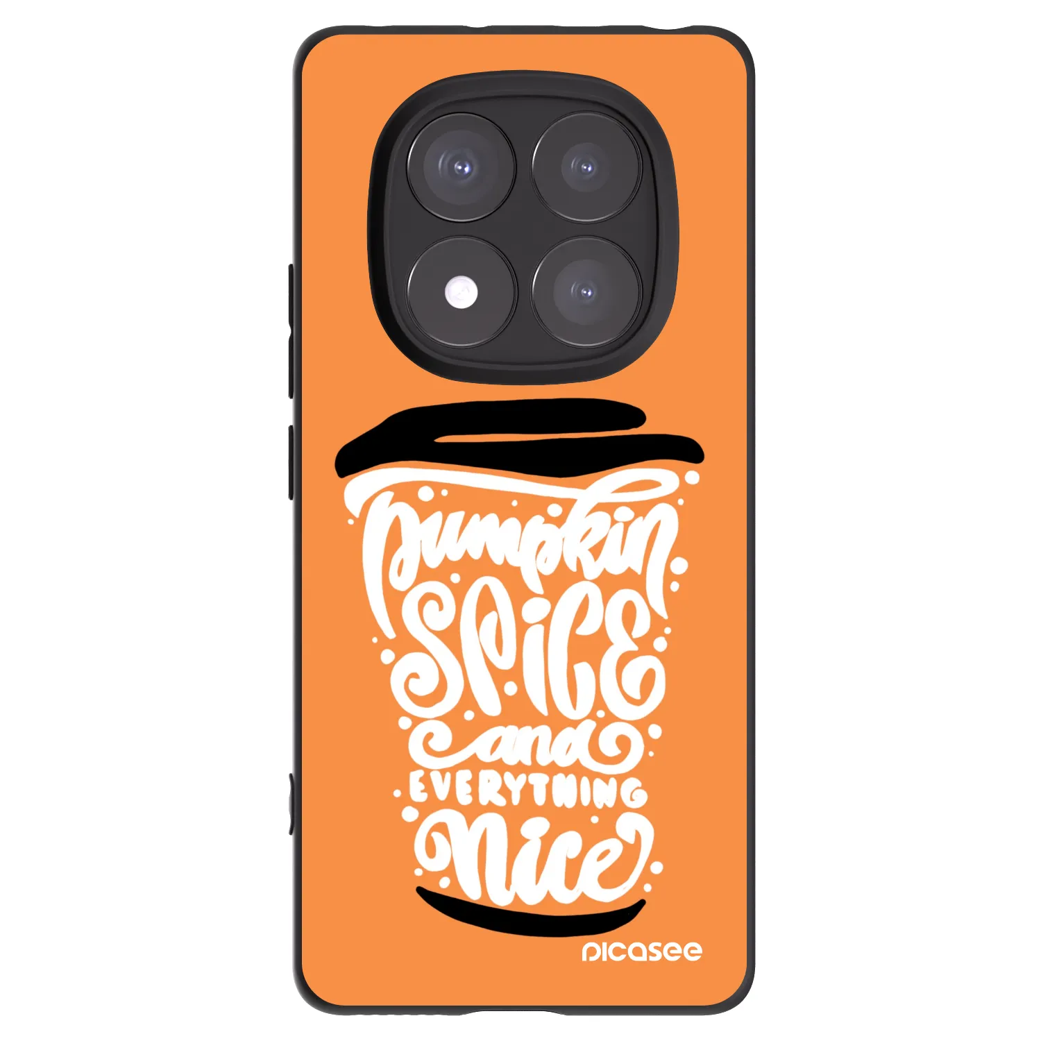 Picasee Μαύρη θήκη σιλικόνης για Xiaomi Redmi Note 14 Pro 5G - Pumpkin coffee