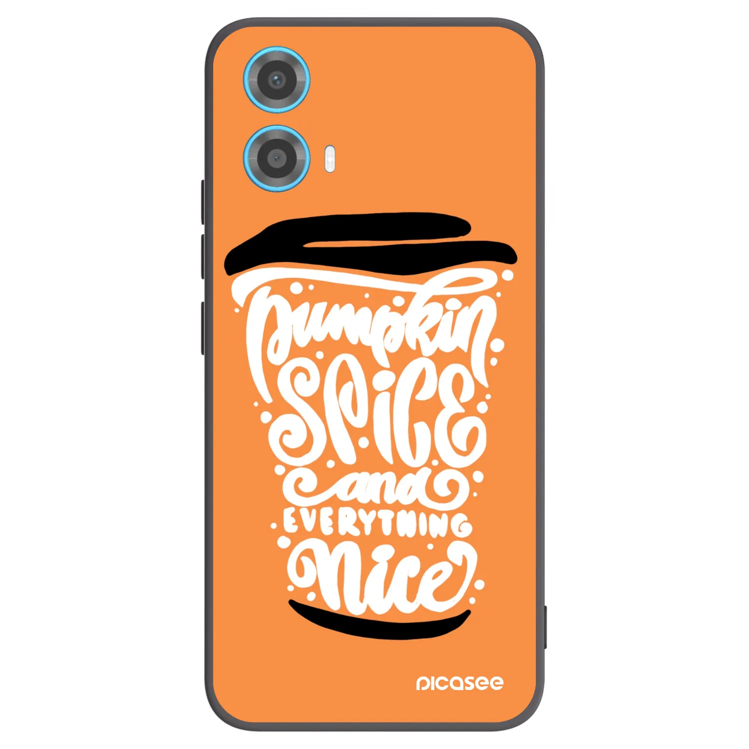 Picasee Μαύρη θήκη σιλικόνης για Motorola Moto G34 5G - Pumpkin coffee