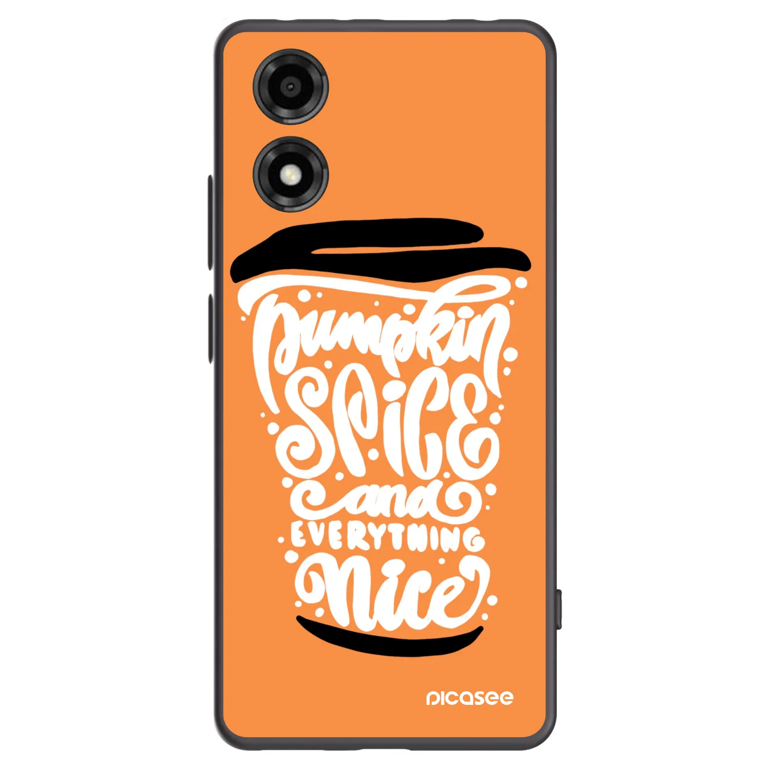 Picasee Μαύρη θήκη σιλικόνης για Motorola Moto E14 - Pumpkin coffee