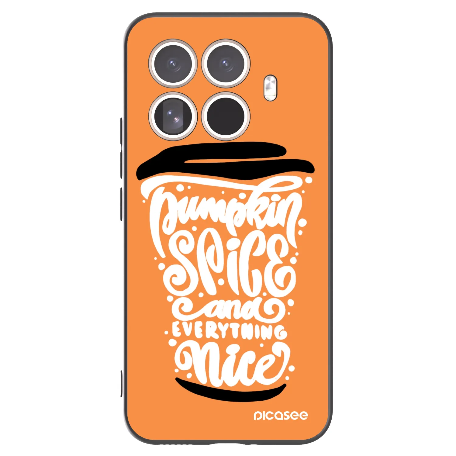 Picasee Μαύρη θήκη σιλικόνης για Xiaomi 15T Pro - Pumpkin coffee