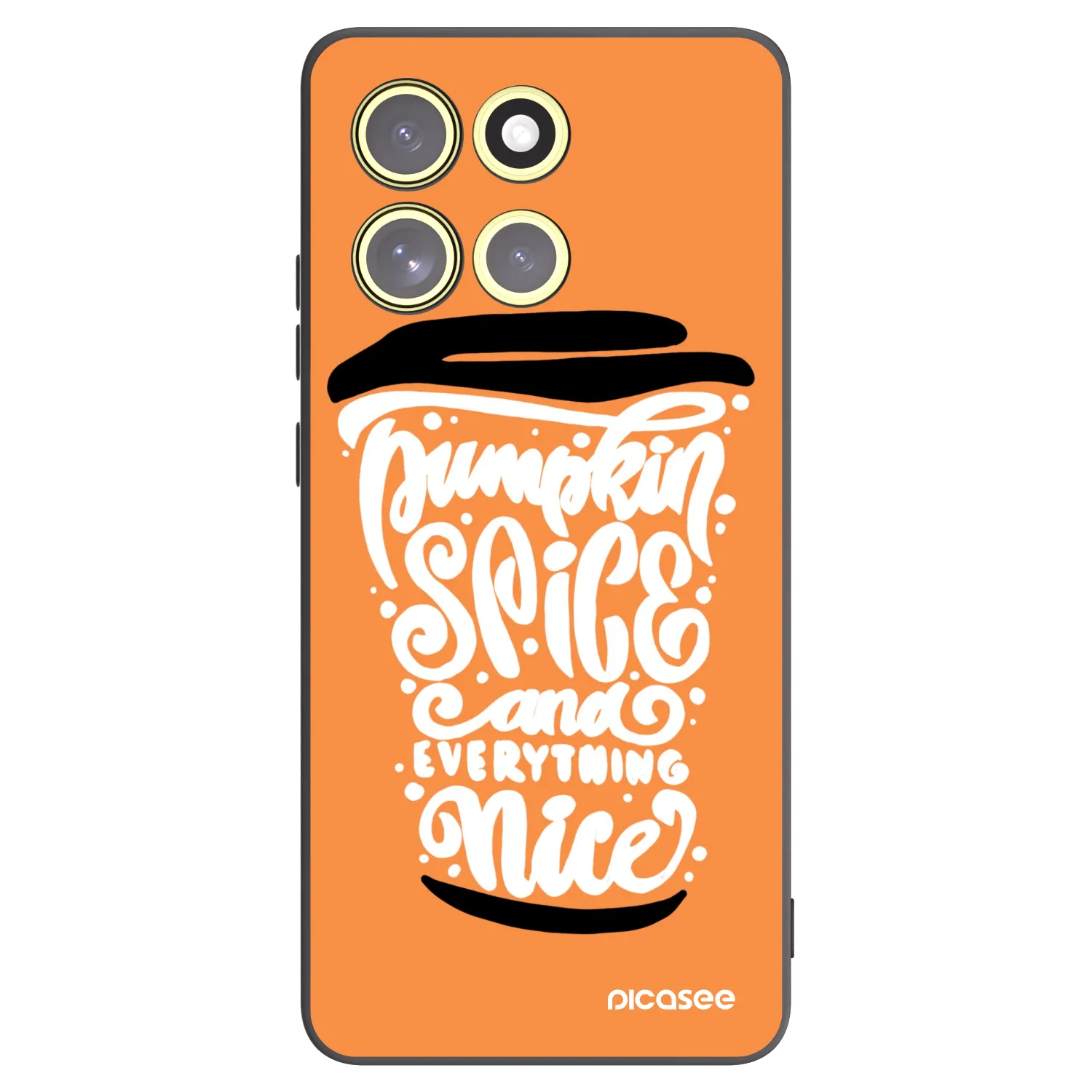 Picasee Μαύρη θήκη σιλικόνης για Motorola Moto G86 Power 5G - Pumpkin coffee