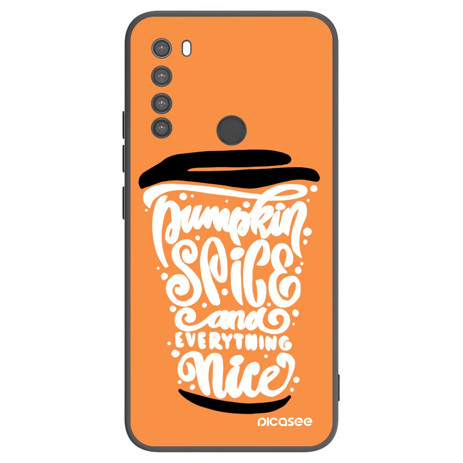 Picasee Μαύρη θήκη σιλικόνης για Xiaomi Redmi Note 8 - Pumpkin coffee