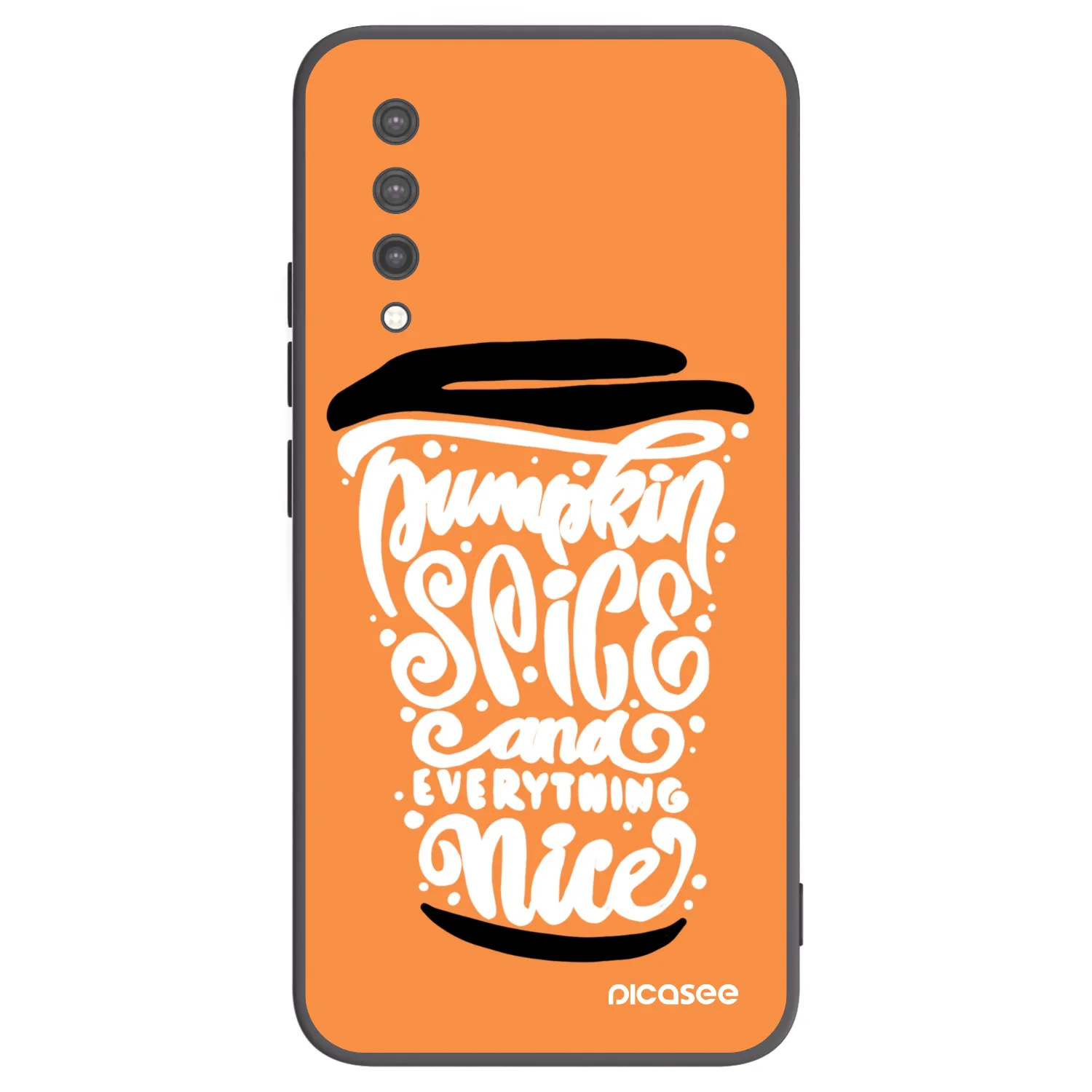 Picasee Μαύρη θήκη σιλικόνης για Xiaomi Mi 9 Lite - Pumpkin coffee