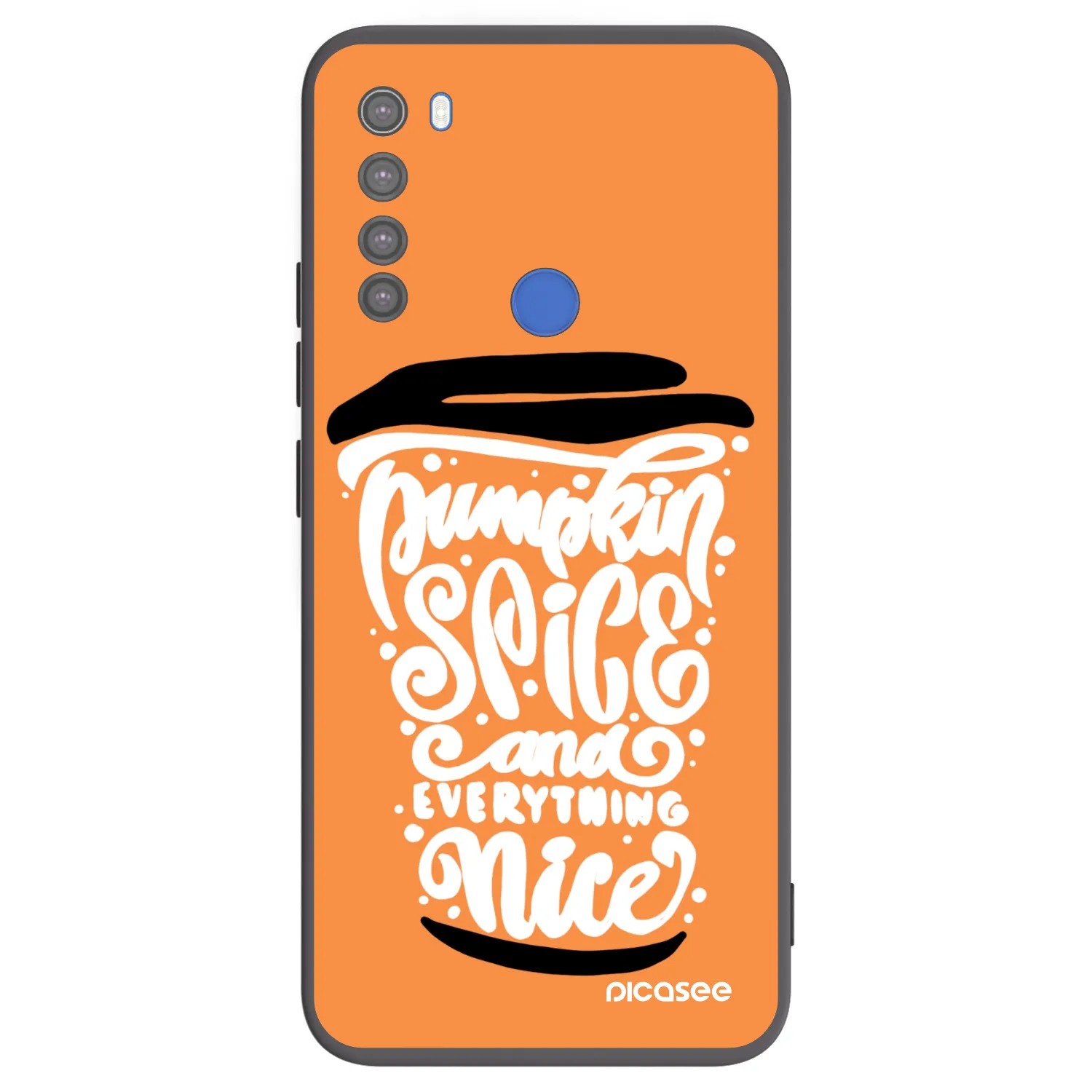 Picasee Μαύρη θήκη σιλικόνης για Xiaomi Redmi Note 8T - Pumpkin coffee