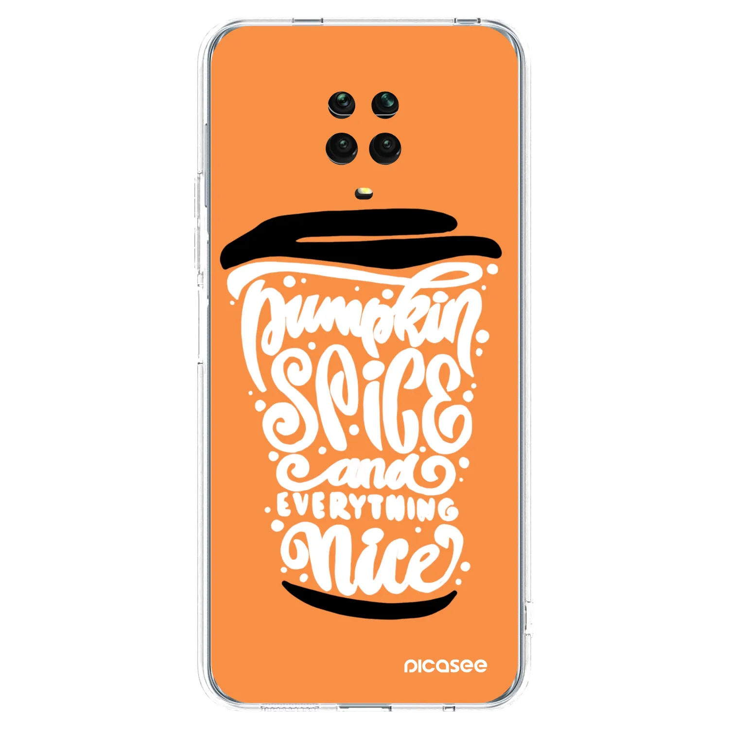 Picasee διαφανής θήκη σιλικόνης Xiaomi Redmi Note 9 Pro - Pumpkin coffee
