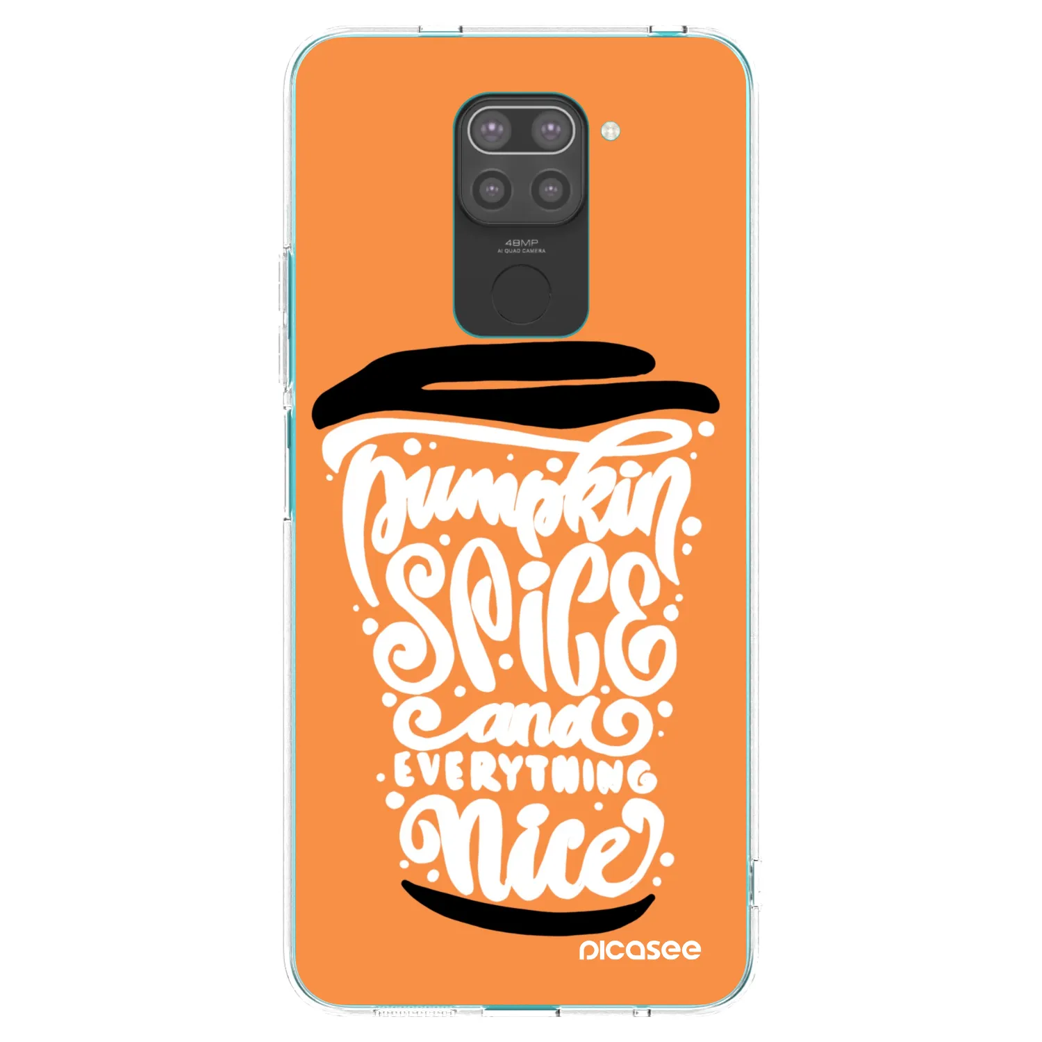 Picasee Μαύρη θήκη σιλικόνης για Xiaomi Redmi Note 9 - Pumpkin coffee