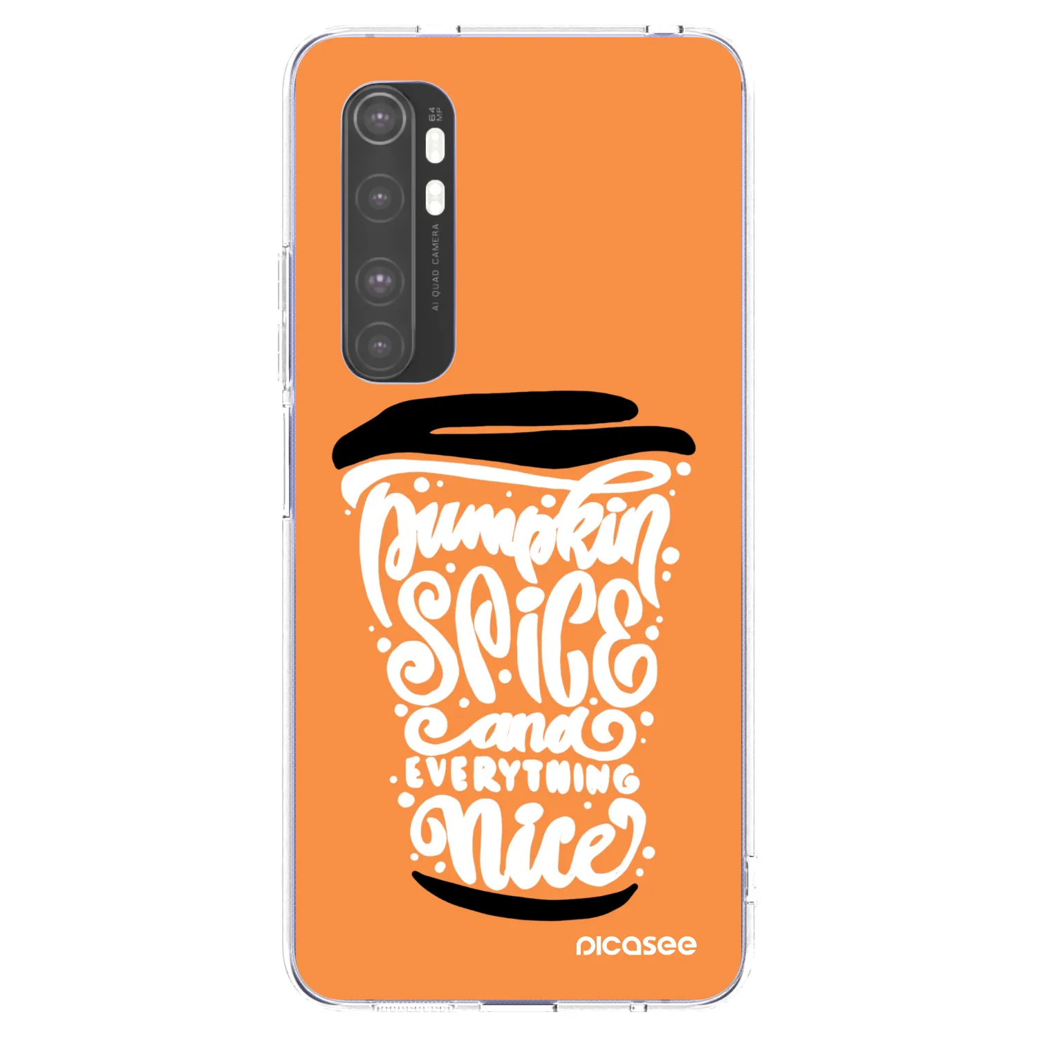 Picasee διαφανής θήκη σιλικόνης Xiaomi Mi Note 10 Lite - Pumpkin coffee