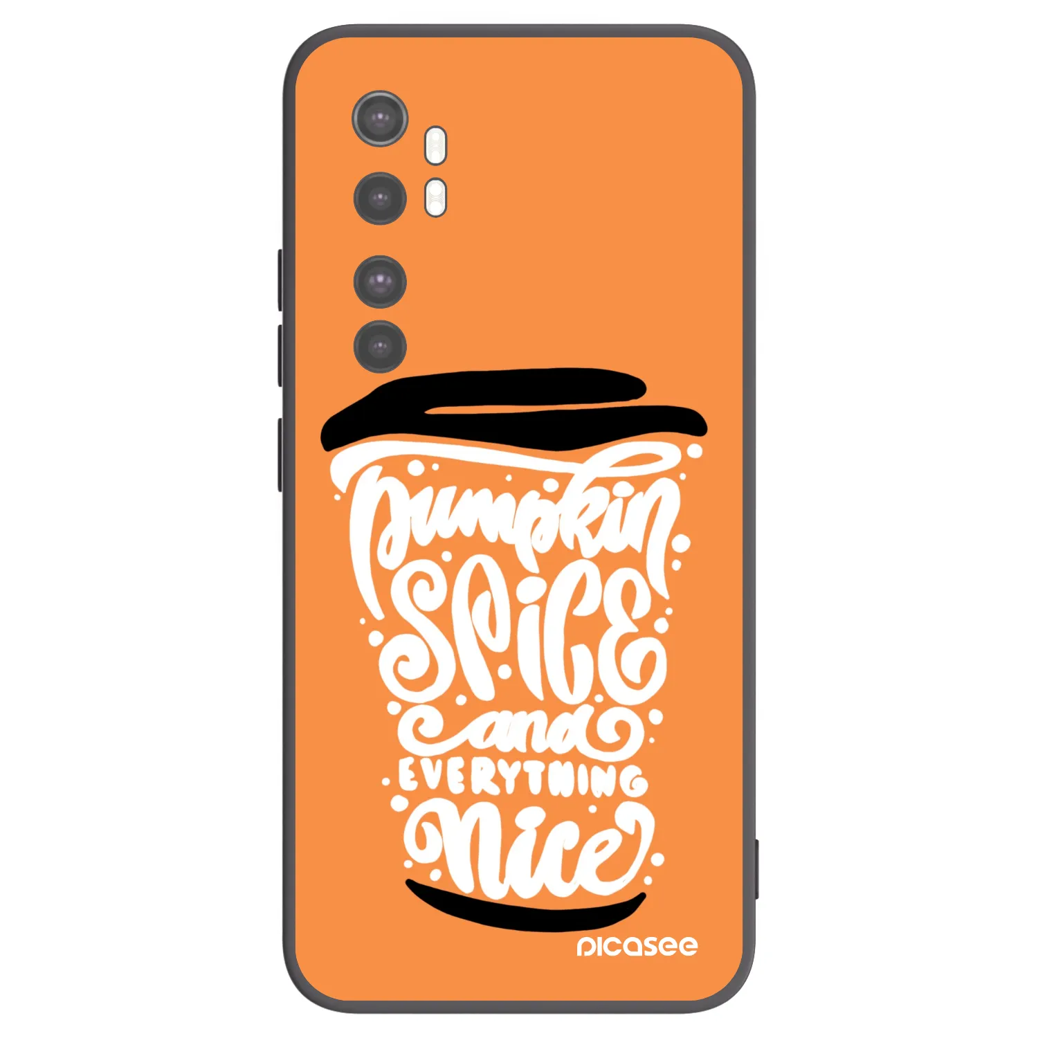 Picasee Μαύρη θήκη σιλικόνης για Xiaomi Mi Note 10 Lite - Pumpkin coffee