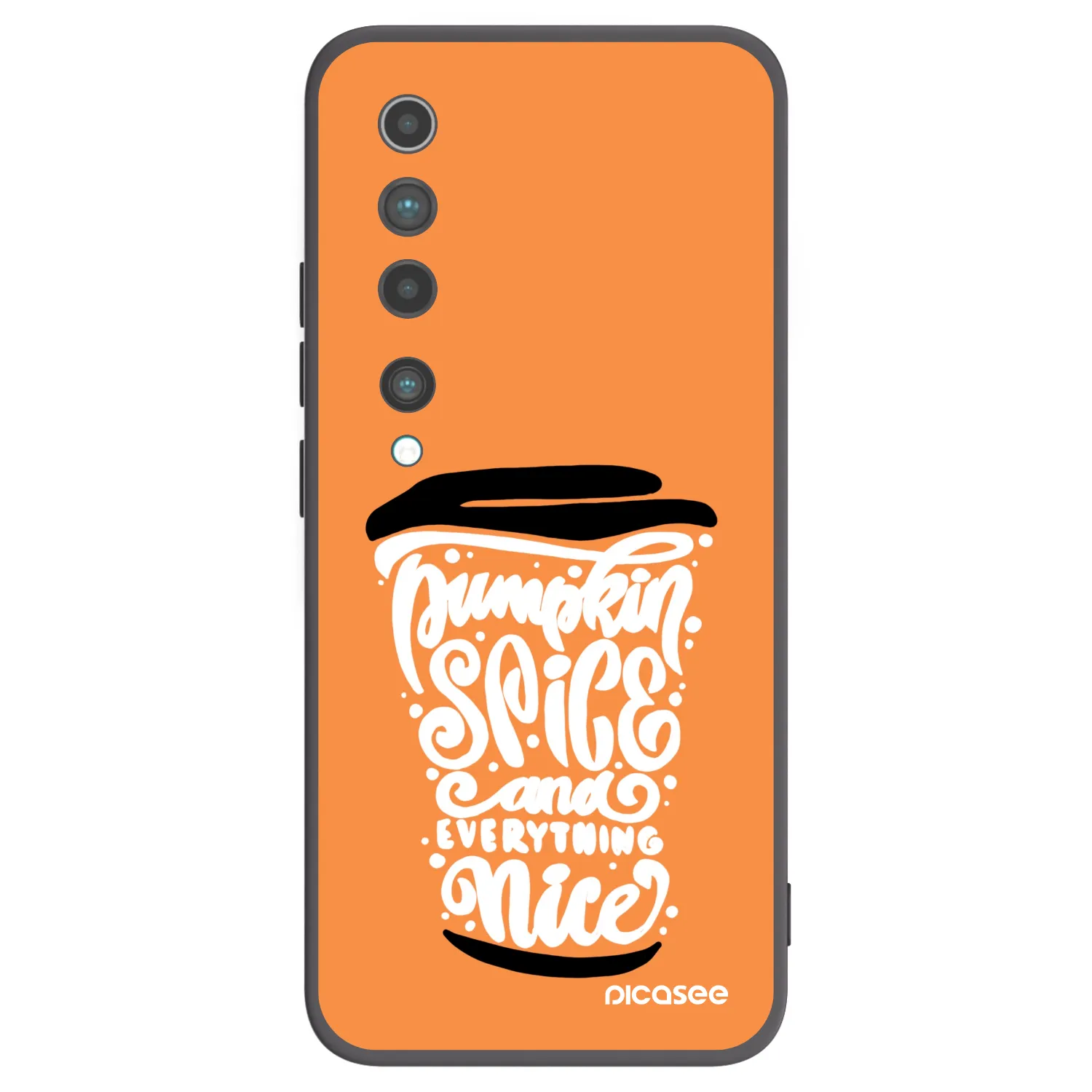 Picasee Μαύρη θήκη σιλικόνης για Xiaomi Mi 10 - Pumpkin coffee