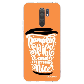 Picasee διαφανής θήκη σιλικόνης Xiaomi Redmi 9 - Pumpkin coffee
