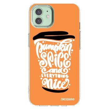 Picasee διαφανής θήκη σιλικόνης Apple iPhone 12 - Pumpkin coffee