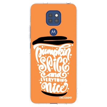 Picasee διαφανής θήκη σιλικόνης Motorola Moto G9 Play - Pumpkin coffee
