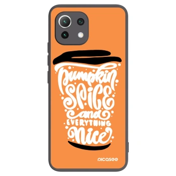 Picasee Μαύρη θήκη σιλικόνης για Xiaomi Mi 11 Lite - Pumpkin coffee