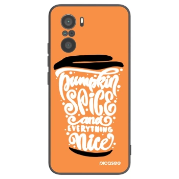 Picasee Μαύρη θήκη σιλικόνης για Xiaomi Poco F3 - Pumpkin coffee