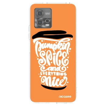 Picasee διαφανής θήκη σιλικόνης Motorola Moto G72 - Pumpkin coffee