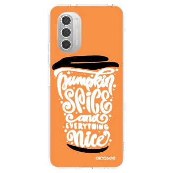 Picasee διαφανής θήκη σιλικόνης Motorola Moto G51 - Pumpkin coffee