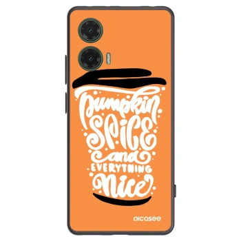 Picasee Μαύρη θήκη σιλικόνης για Motorola Moto G35 5G - Pumpkin coffee