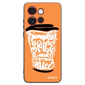 Picasee Μαύρη θήκη σιλικόνης για Motorola Edge 60 Neo 5G - Pumpkin coffee