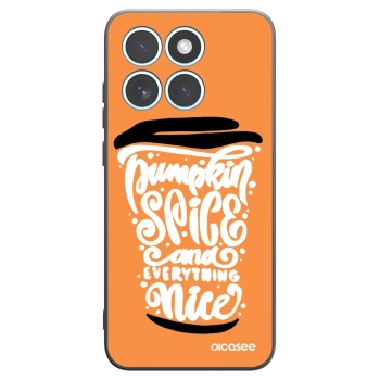 Picasee Μαύρη θήκη σιλικόνης για Motorola Edge 70 Fusion - Pumpkin coffee