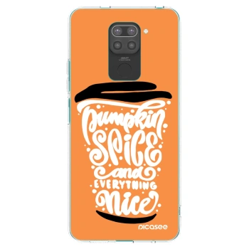 Picasee Μαύρη θήκη σιλικόνης για Xiaomi Redmi Note 9 - Pumpkin coffee