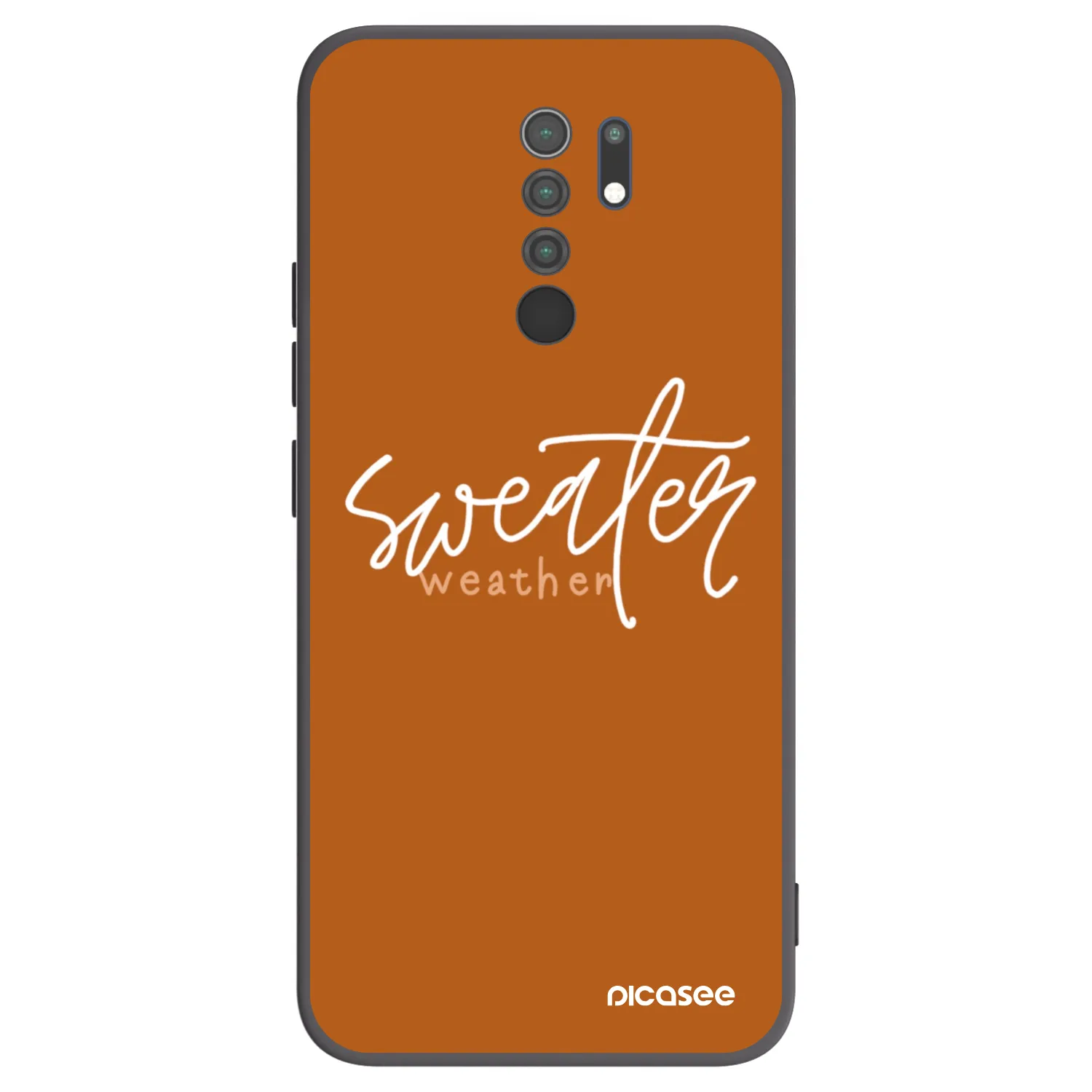 Picasee Μαύρη θήκη σιλικόνης για Xiaomi Redmi 9 - Sweater weather