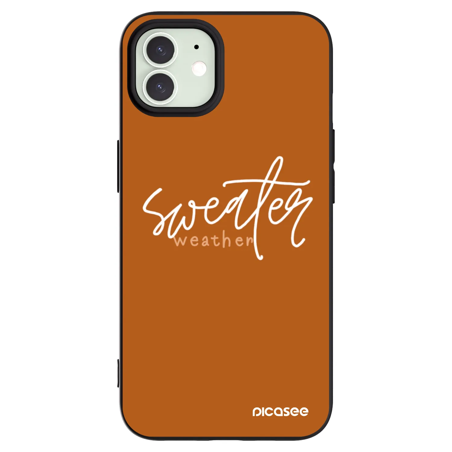 Picasee Μαύρη θήκη σιλικόνης για Apple iPhone 12 - Sweater weather