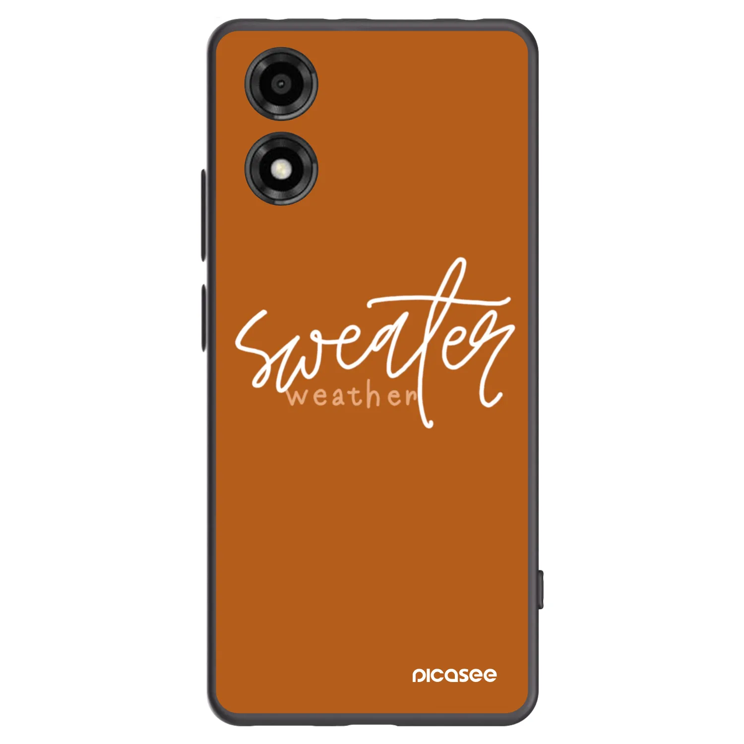 Picasee Μαύρη θήκη σιλικόνης για Motorola Moto E14 - Sweater weather