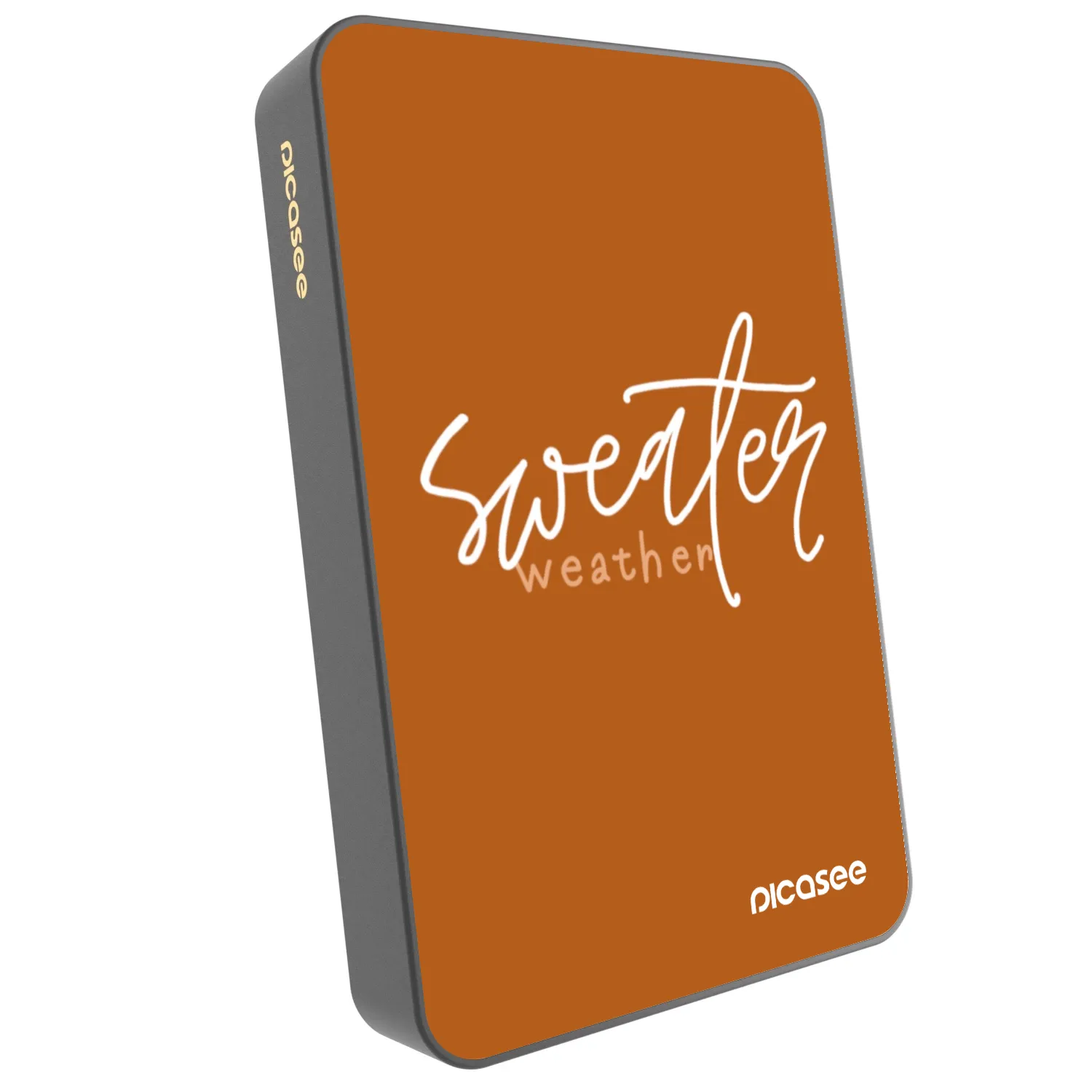 Picasee Powerbank με MagSafe 10 000 mAh Γκρί - Sweater weather
